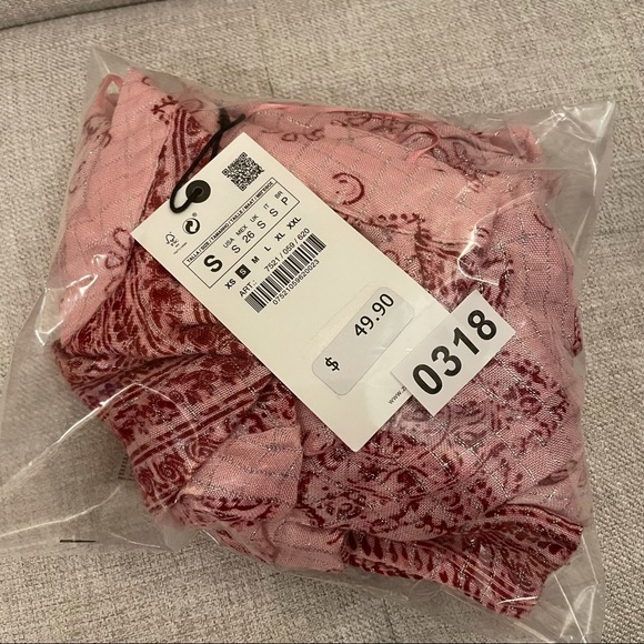 Zara printed midi slit dress size small pink NWT - Picture 16 of 16